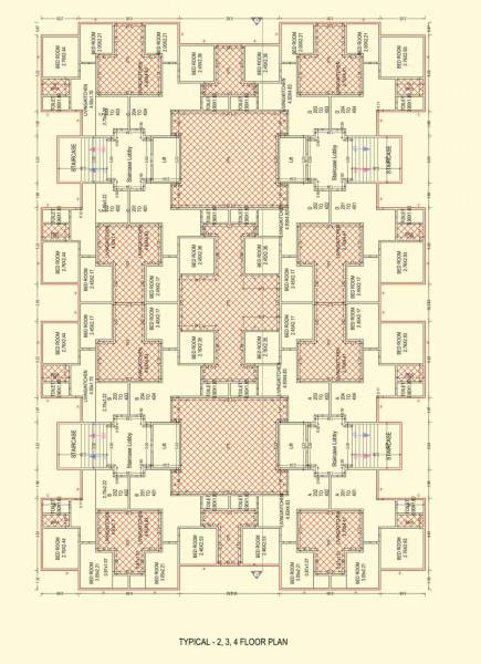  ayodhya-nagari Block B Cluster Plan from 2nd to 4th Floor