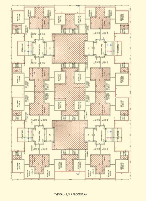  ayodhya nagari Block B Cluster Plan from 2nd to 4th Floor