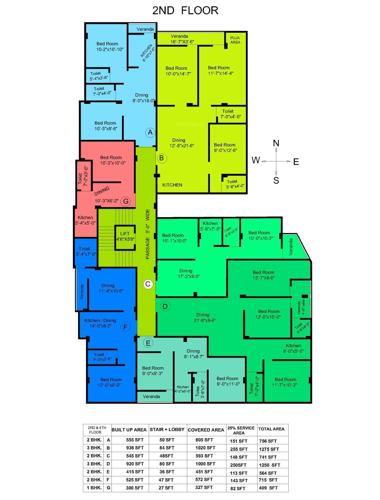  bhattacharya-apartment Bhattacharya Apartment Cluster Plan for 2nd Floor
