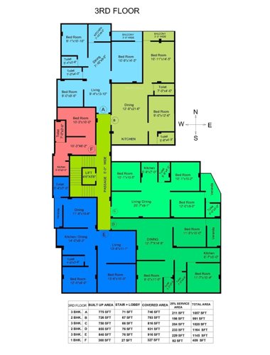  bhattacharya-apartment Bhattacharya Apartment Cluster Plan for 3rd Floor
