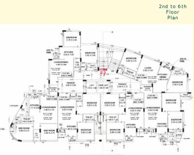  level-7 Tower A B Cluster Plan from 2nd to 6th Floor