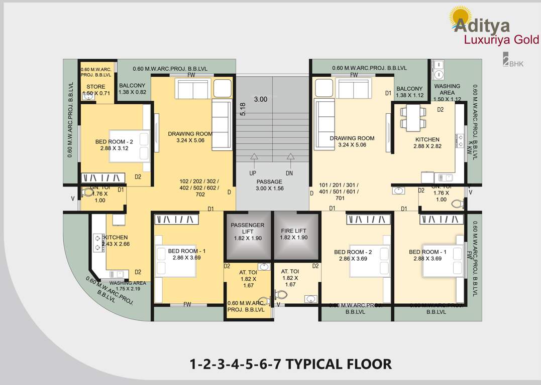  luxuria gold Luxuria Gold Cluster Plan from 1st to 7th Floor