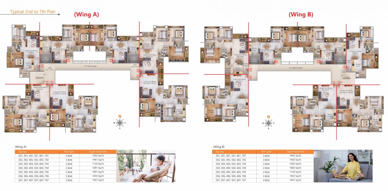  royal dream city 2 Wing A & B Cluster Plan