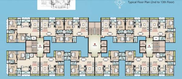  mahaveer-heights A+B+c Cluster Plan