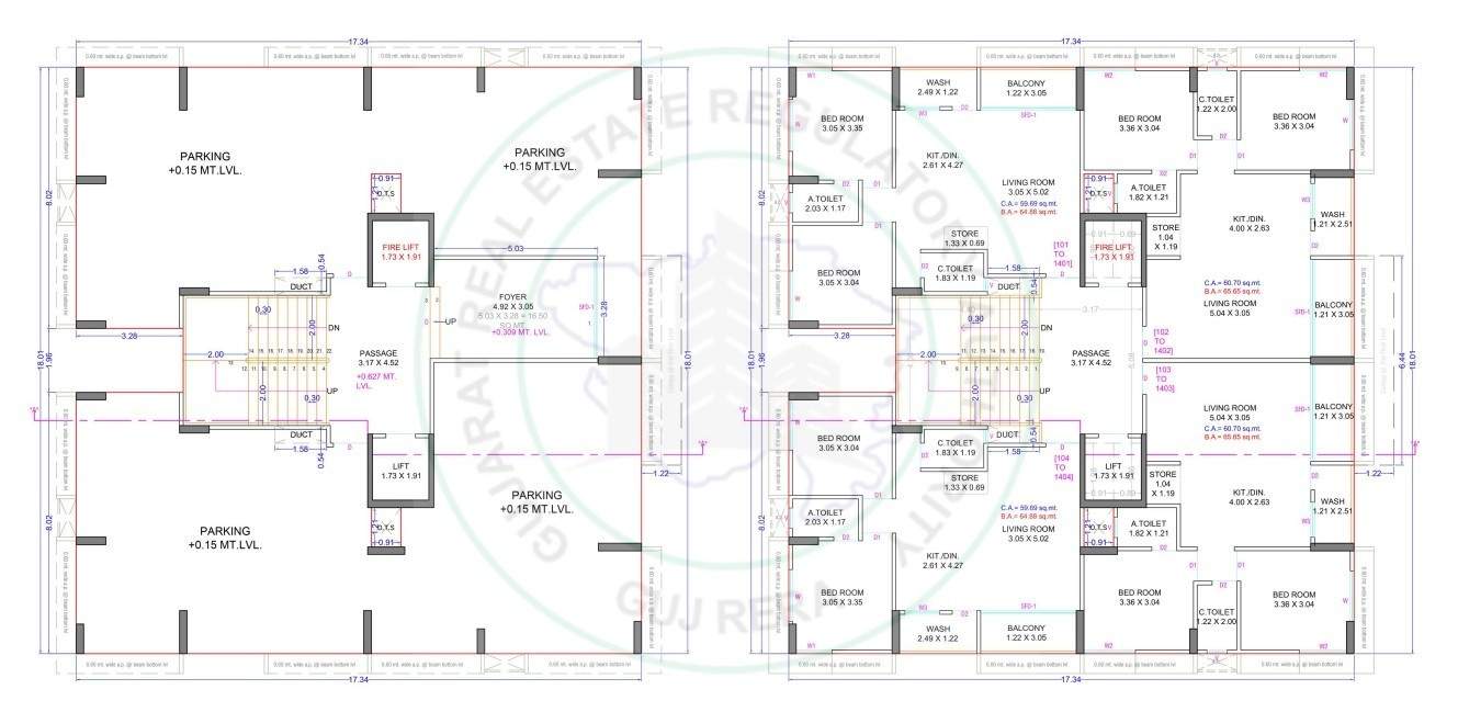  shivant arena C Cluster Plan from 1st to 14th Floor
