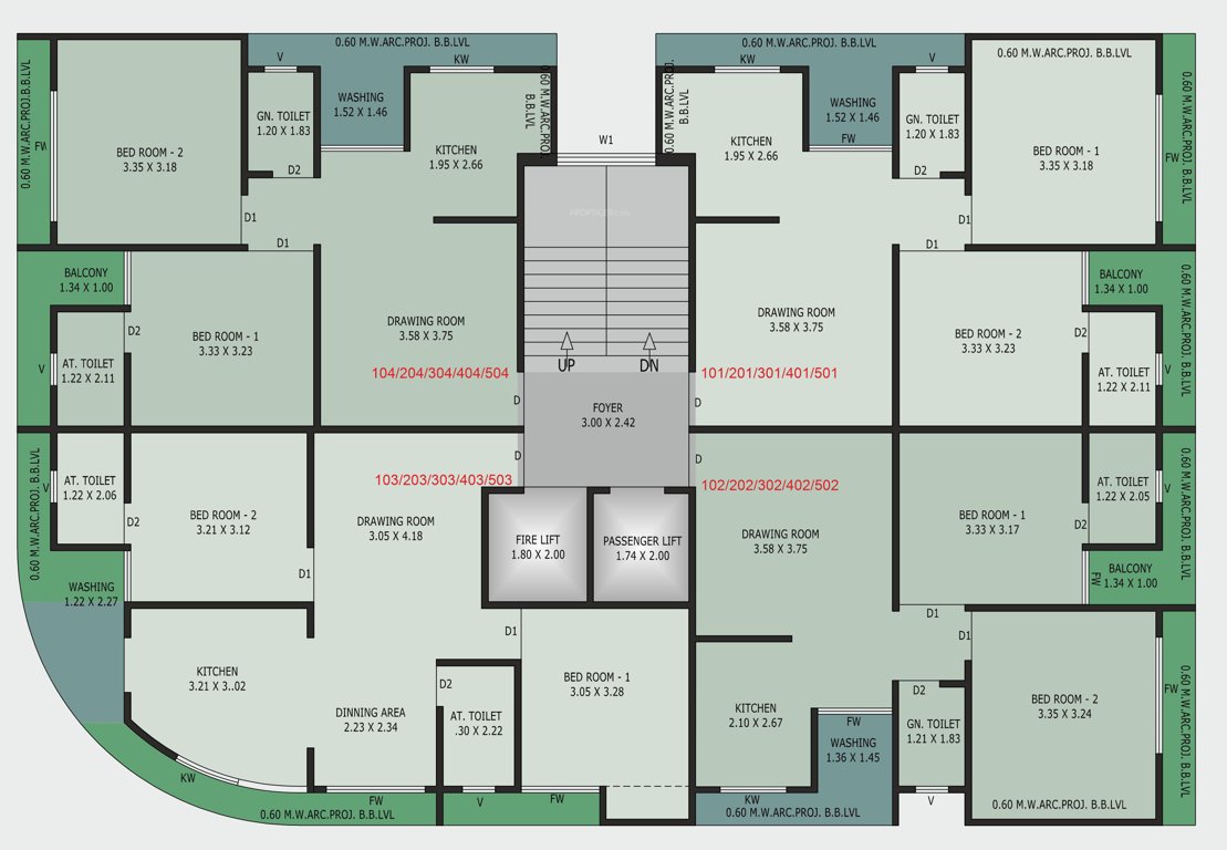 luxuria Luxuria Cluster Plan from 1st to 5th Floor