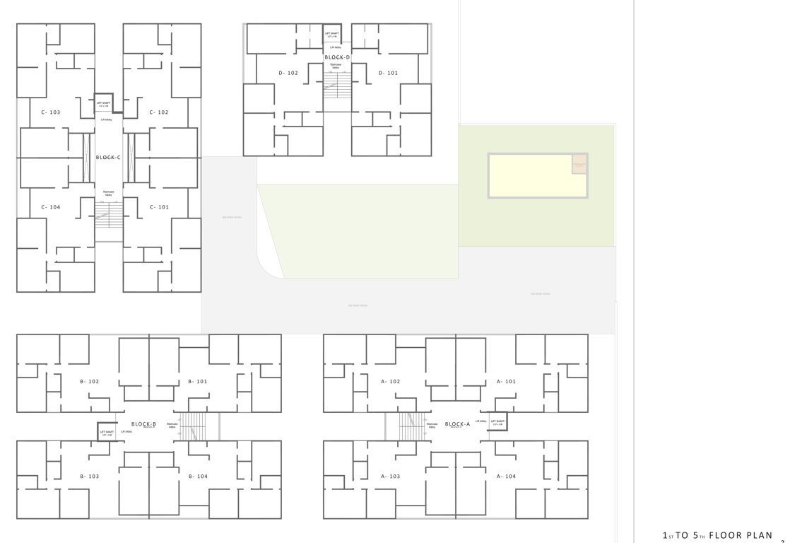  tanishq pride Tower A B C D Cluster Plan from 1st to 5th Floor