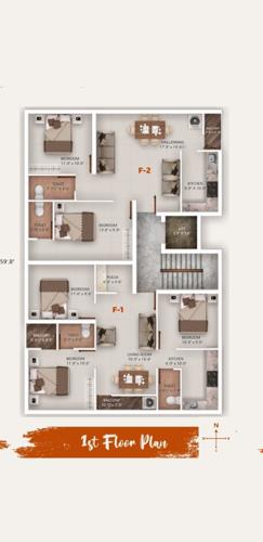  hariharan-apartment Hariharan Apartment) Cluster Plan for 1st Floor