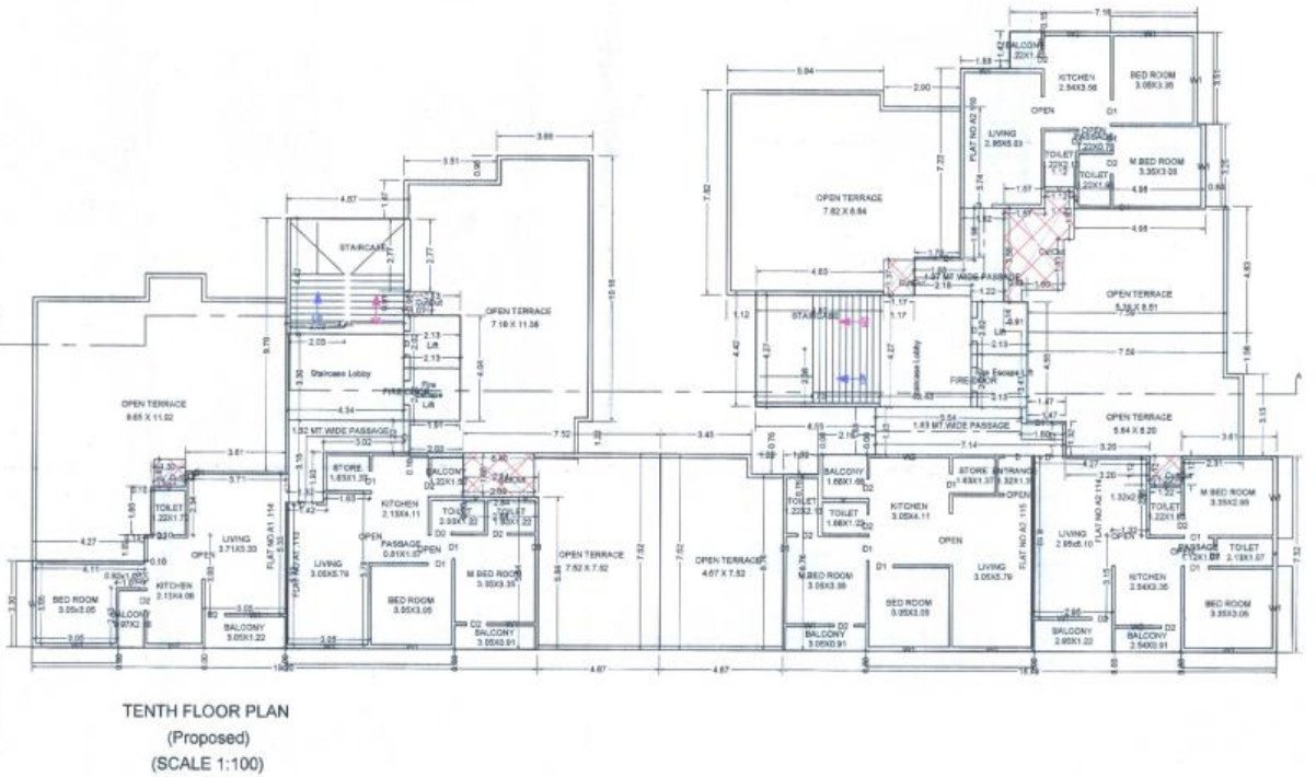 green heights Building A1, A2 Cluster Plan for 10th Floor