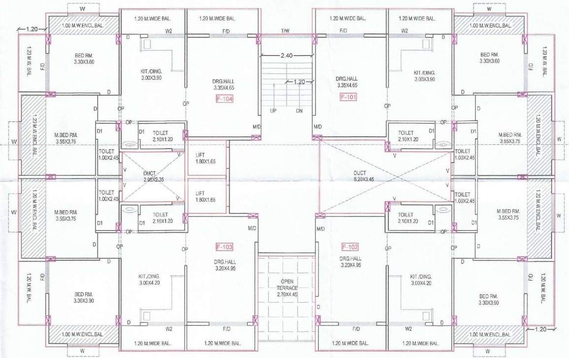 shantai residency apartments Cluster Plan 1st floor