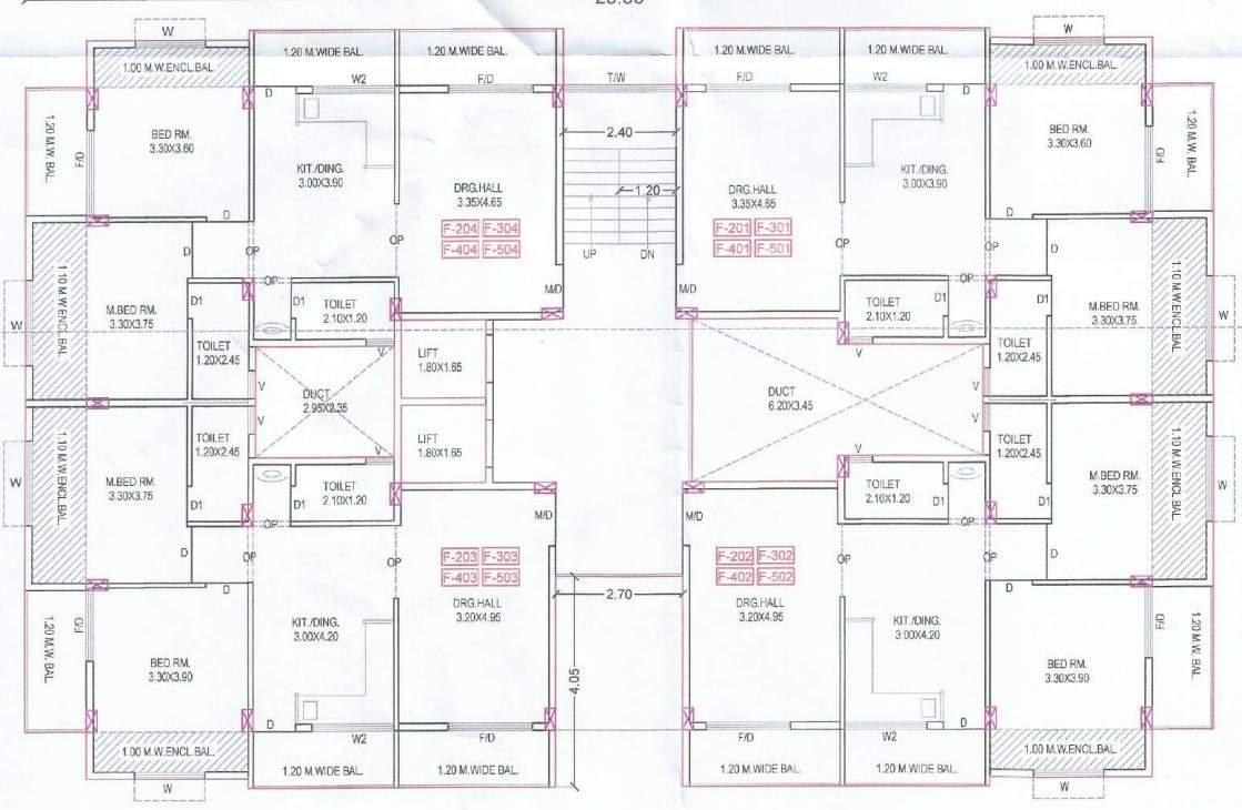  shantai residency apartments Cluster Plan from 2nd to 5th Floor