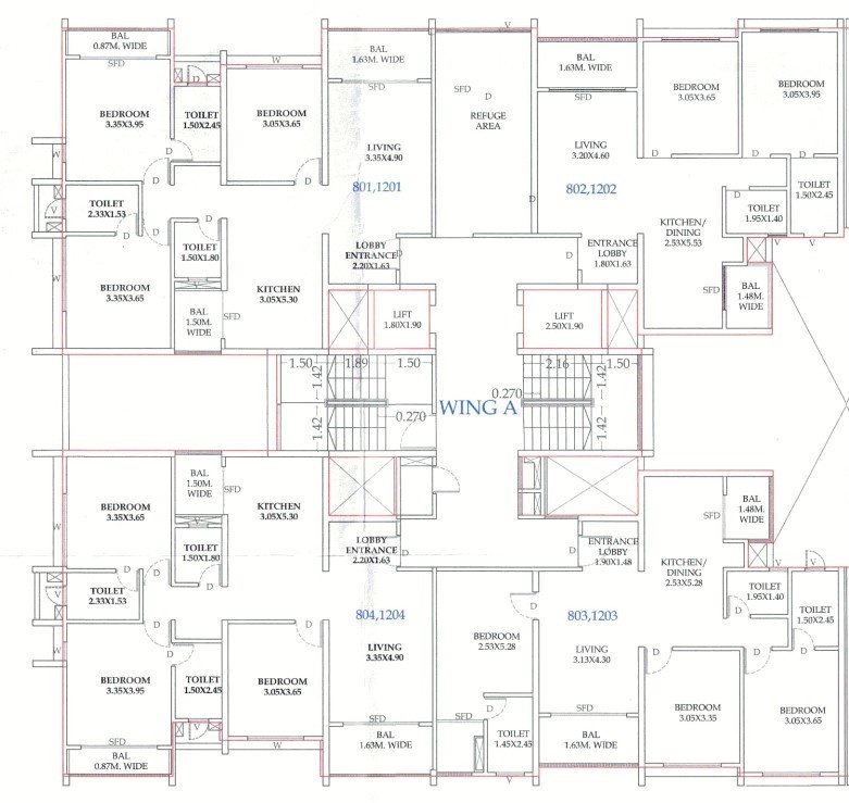 the solitairee phase i Wing A Cluster Plan from 1st to 13th Floor