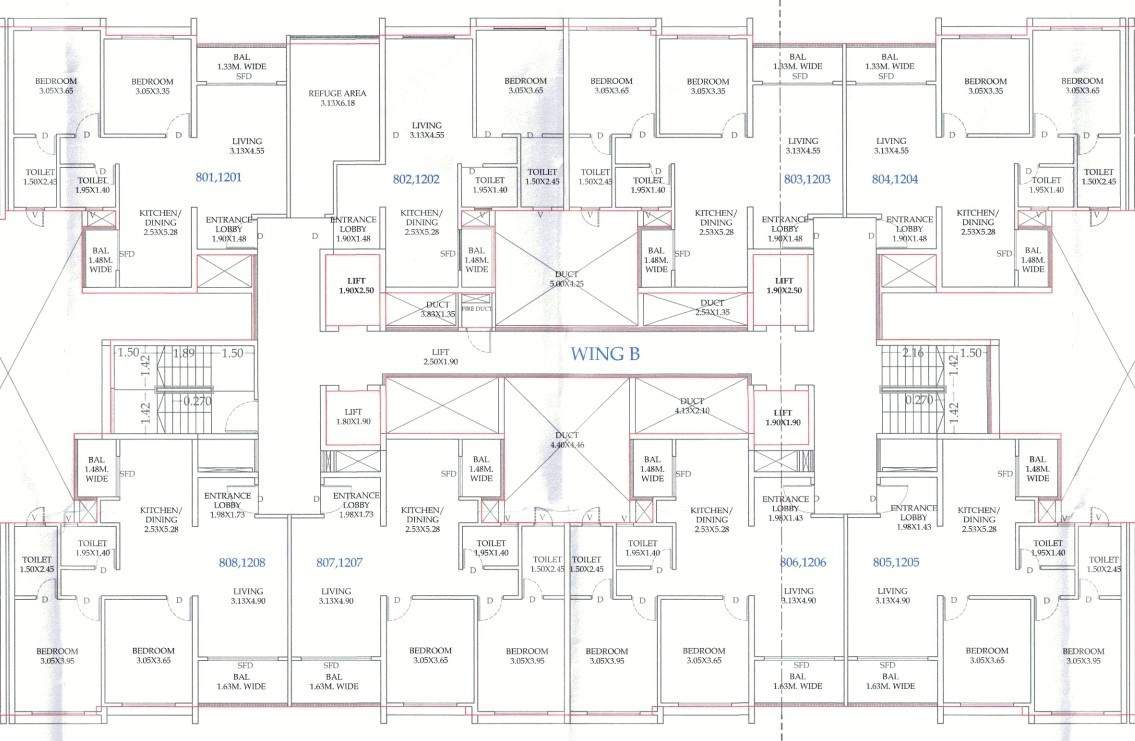 the solitairee phase i Wing B Cluster Plan from 1st to 13th Floor