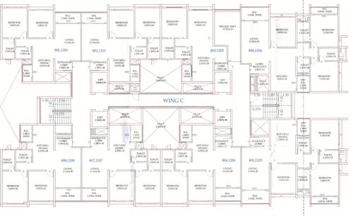  the-solitairee-phase-i Wing C Cluster Plan from 1st to 13th Floor