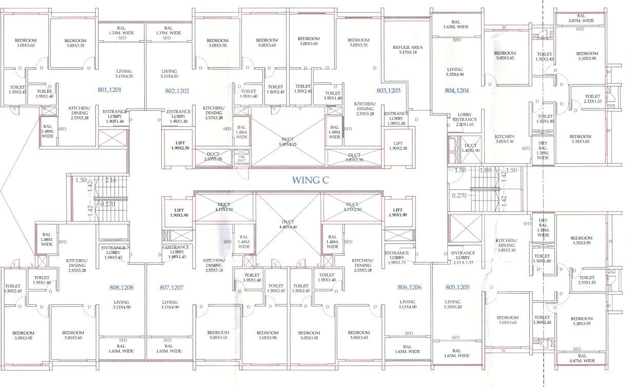 the solitairee phase i Wing C Cluster Plan from 1st to 13th Floor