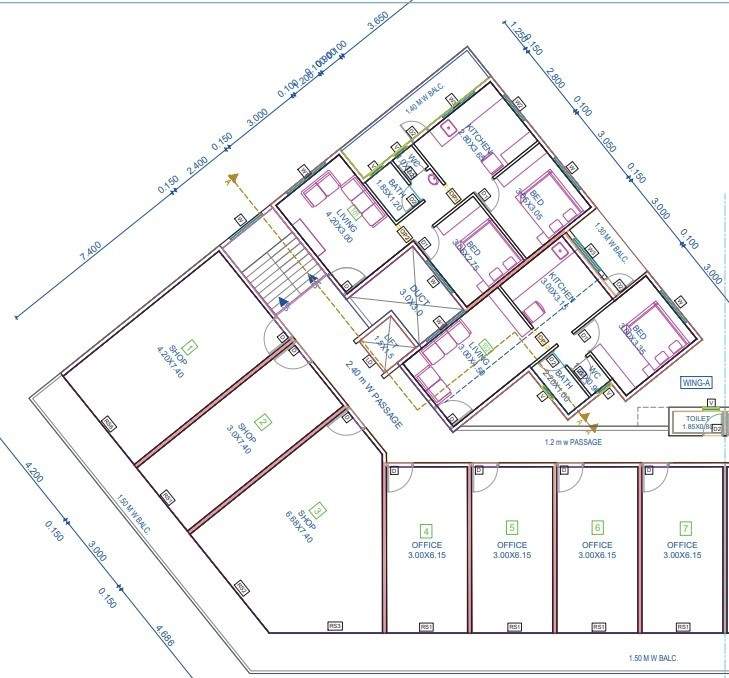  swami vivekanand towers Wing A Cluster Plan 1st Floor