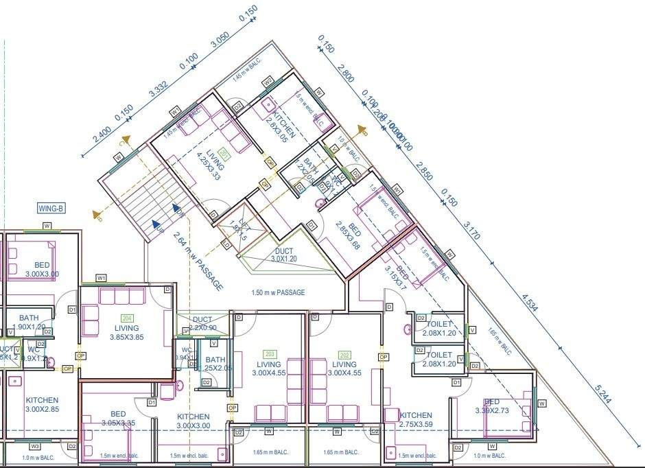  swami vivekanand towers Wing B Cluster Plan 2nd Floor