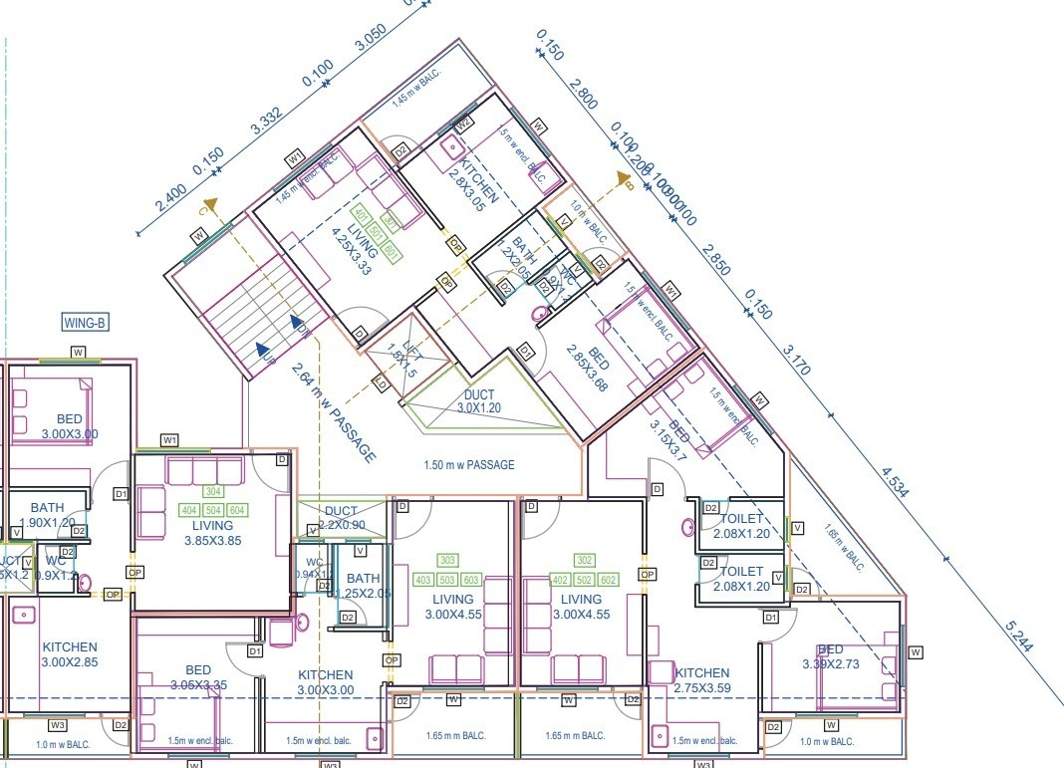  swami vivekanand towers Wing B Cluster Plan from 3rd to 6th Floor