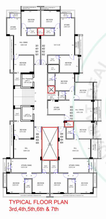  sun shivam Sun Shivam Cluster Plan from 3rd to 7th Floor