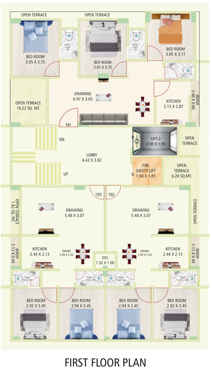  galaxy-7 Block A Cluster Plan for 1st Floor