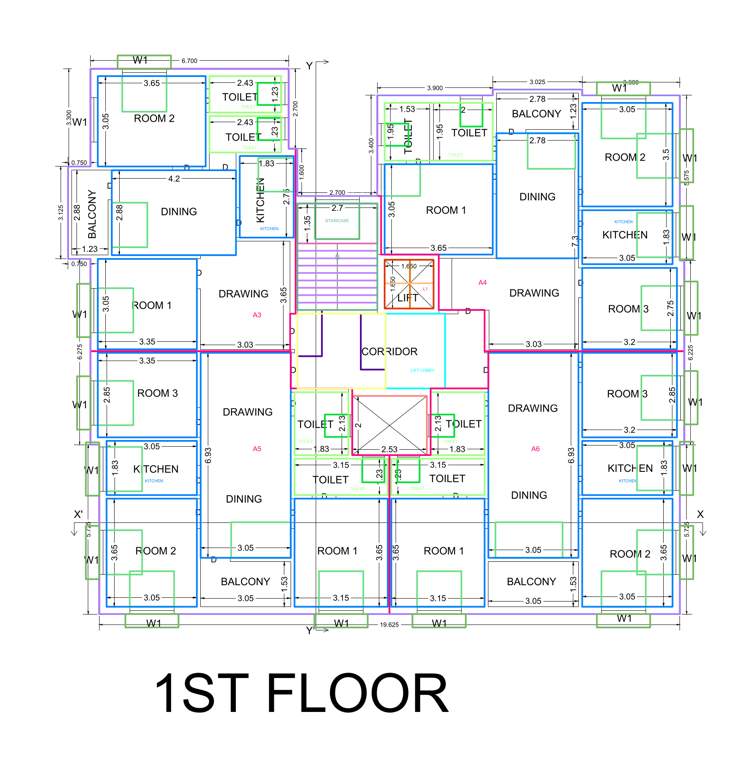 vatika Jagannath Vatika Cluster Plan for 1st Floor