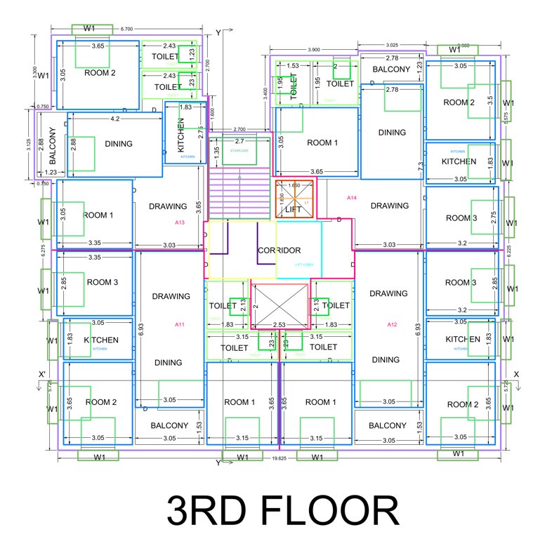 vatika Jagannath Vatika Cluster Plan for 3rd Floor