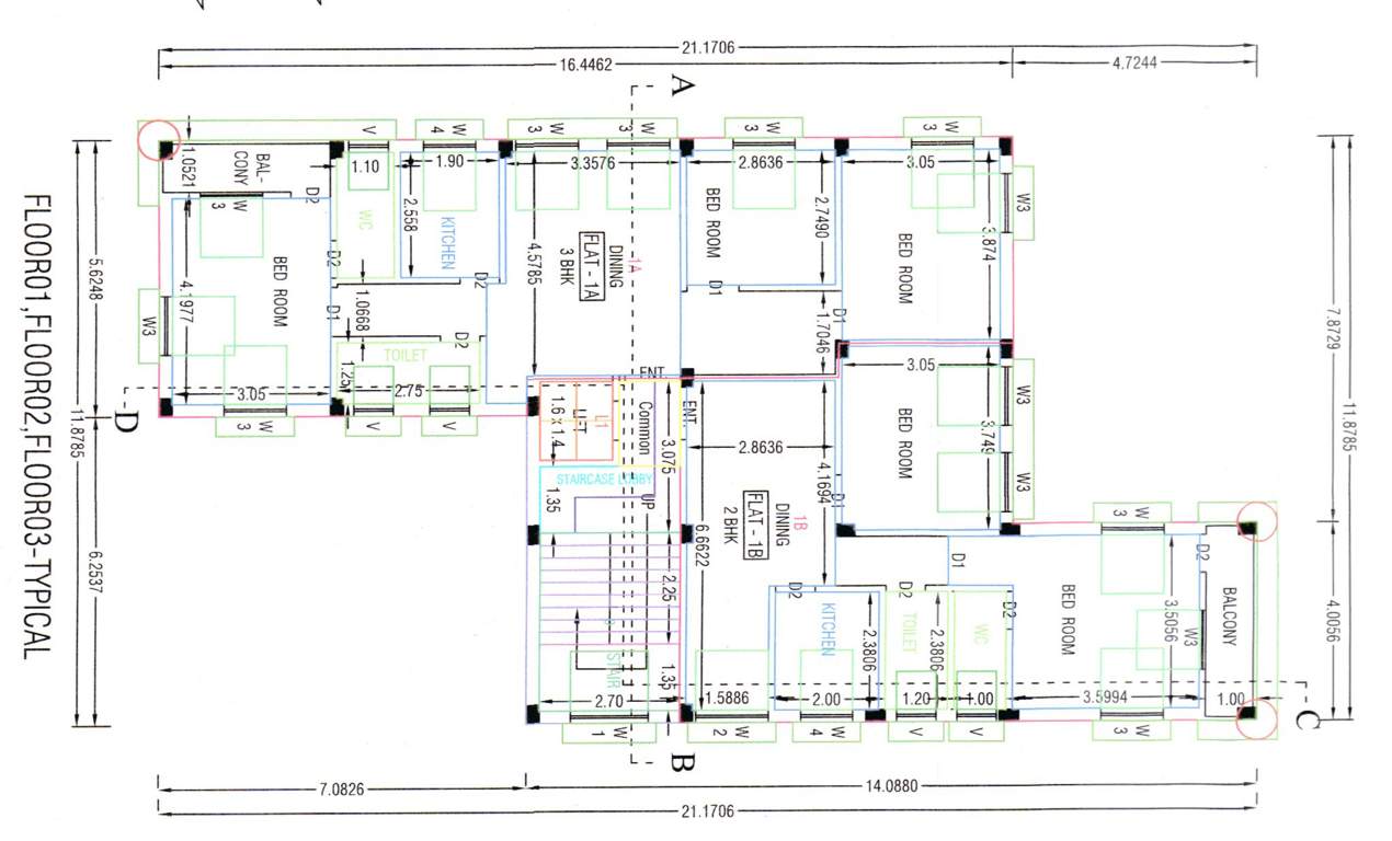 shivam apartment Shivam Apartment Cluster Plan from 1st to 3rd Floor