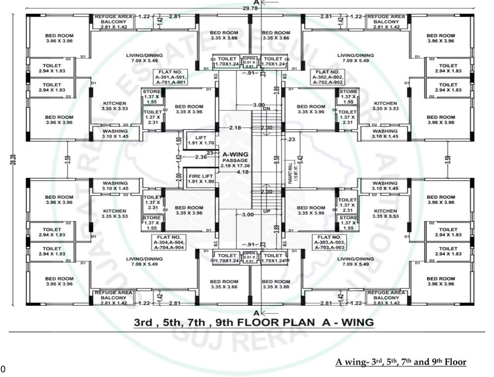  fortune vistara A Cluster Plan from 3rd to 9th Floor