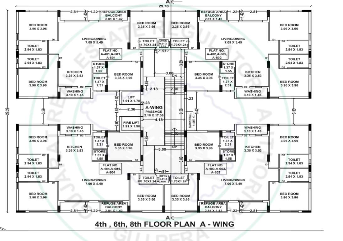  fortune vistara A Cluster Plan from 4th to 8th Floor