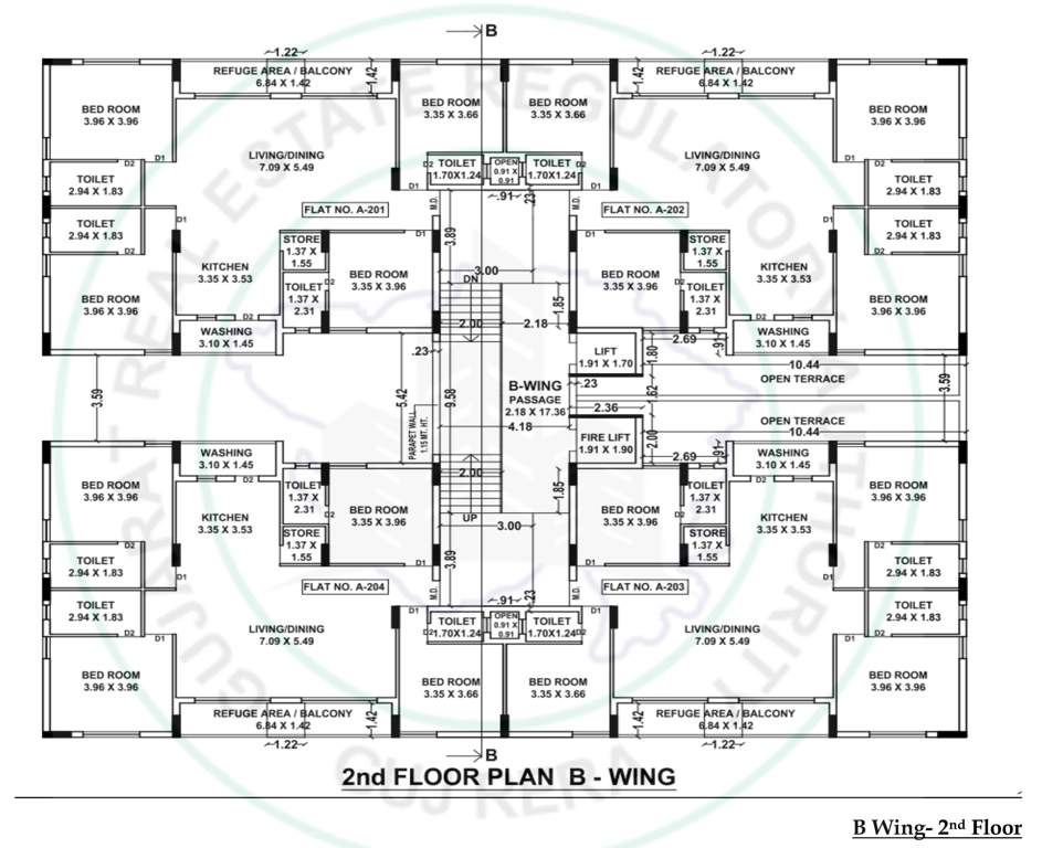  fortune vistara B Cluster Plan for 2nd Floor