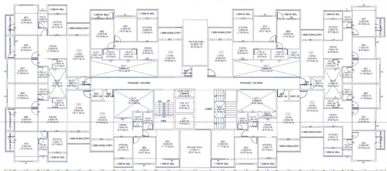 trident Cluster Plan from 1st to 9th Floor