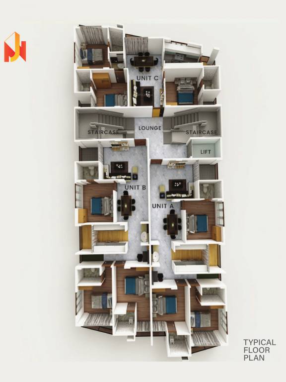 meriton Meriton Cluster Plan from 1st to 4th Floor