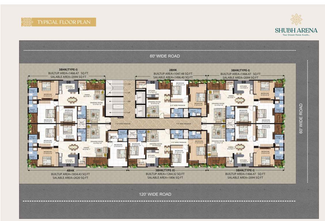  shubh arena Shubh Arena Block 1 Cluster Plan from 1st to 12th Floor