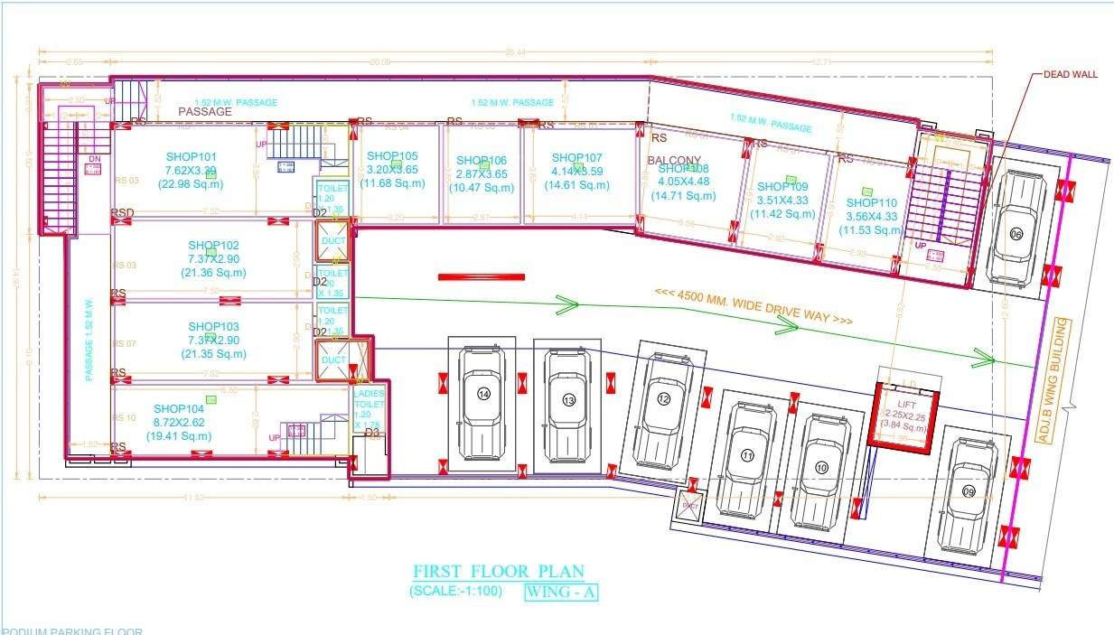 shiv tirth heights Shiv Tirth Heights A Wing Cluster Plan 1st Floor