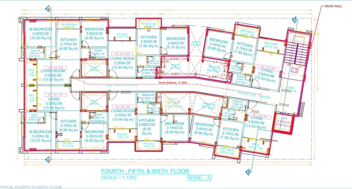 shiv tirth heights Shiv Tirth Heights A Wing Cluster Plan from 4th to 6th Floor