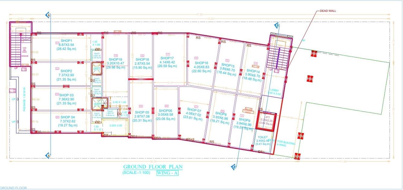 shiv tirth heights Shiv Tirth Heights A Wing Cluster Plan Ground Floor