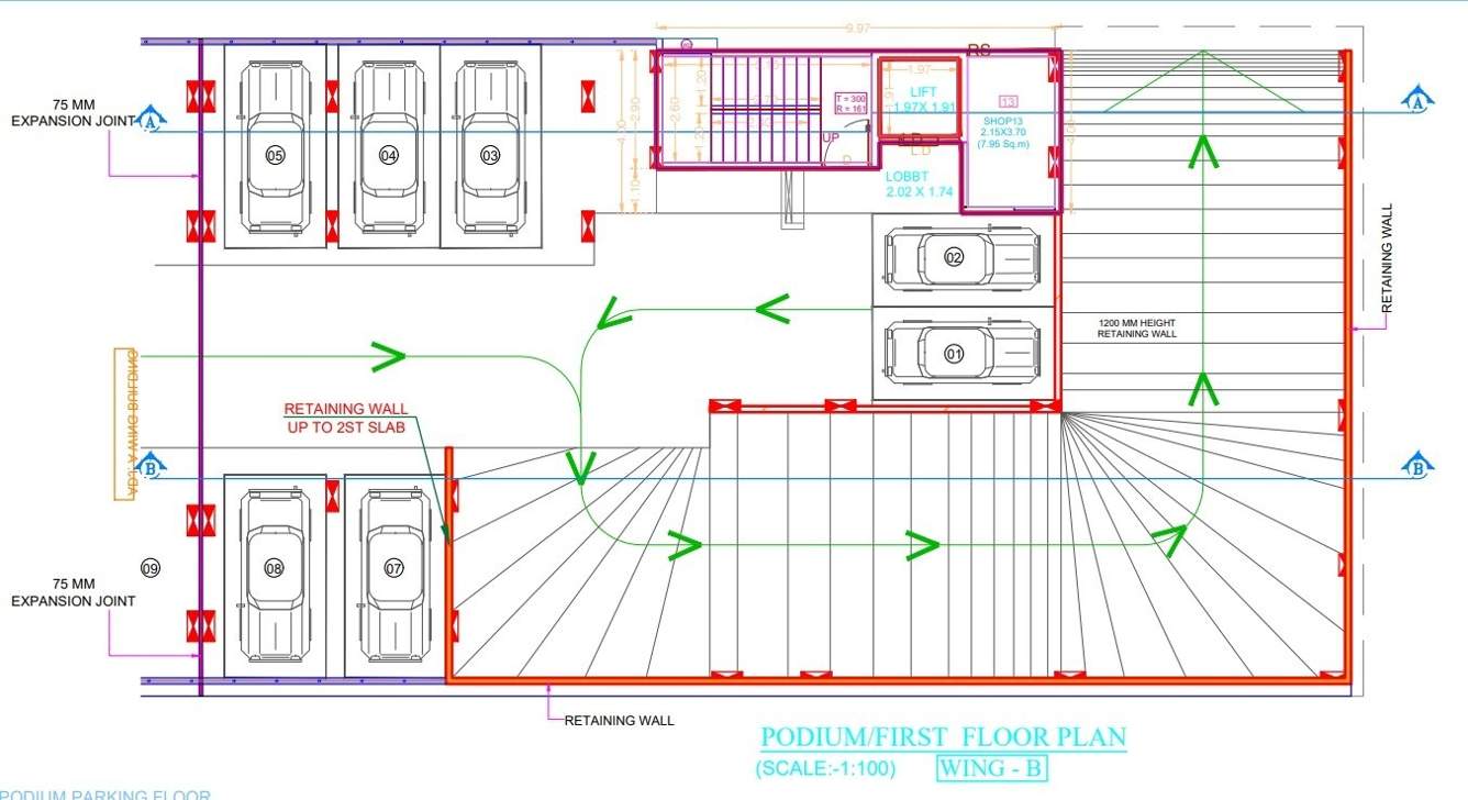 shiv tirth heights Shiv Tirth Heights B Wing Cluster Plan 1st Floor
