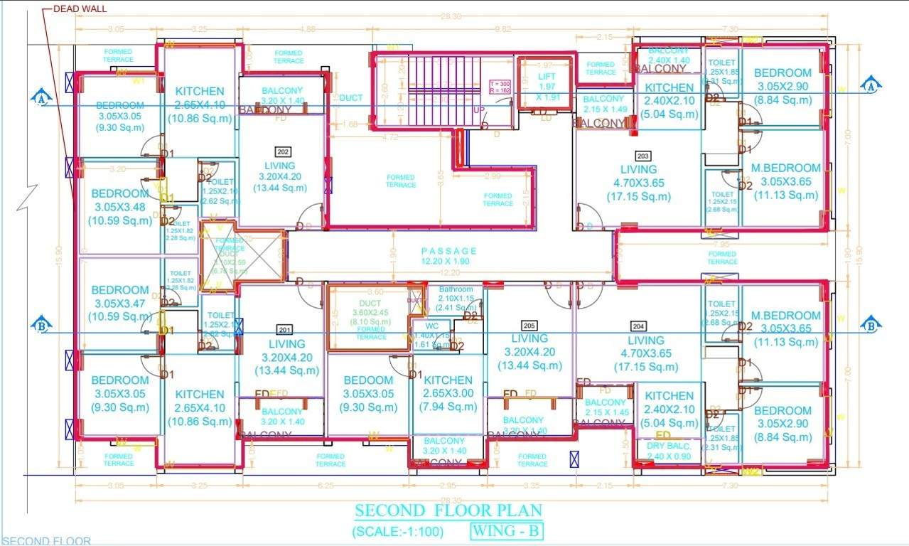 shiv tirth heights Shiv Tirth Heights B Wing Cluster Plan 2nd Floor