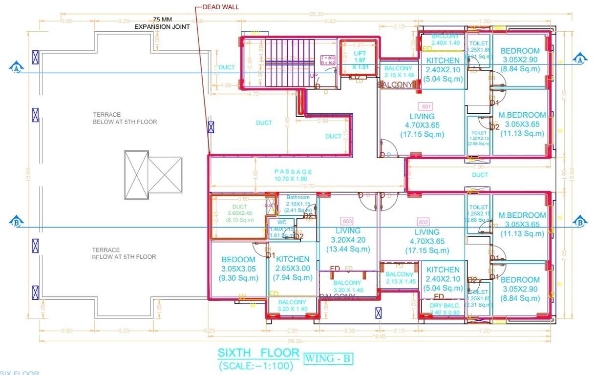 shiv tirth heights Shiv Tirth Heights B Wing Cluster Plan 6th Floor
