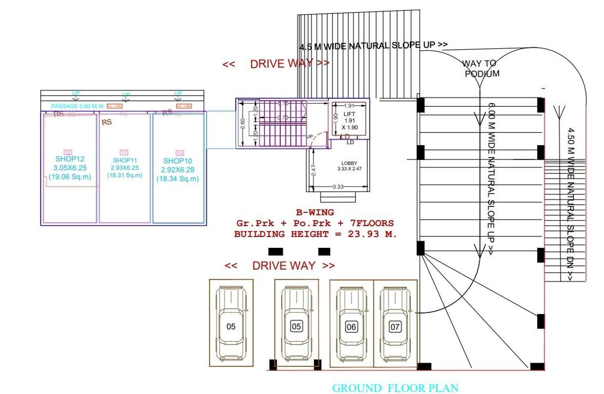 shiv tirth heights Shiv Tirth Heights B Wing Cluster Plan Ground Floor