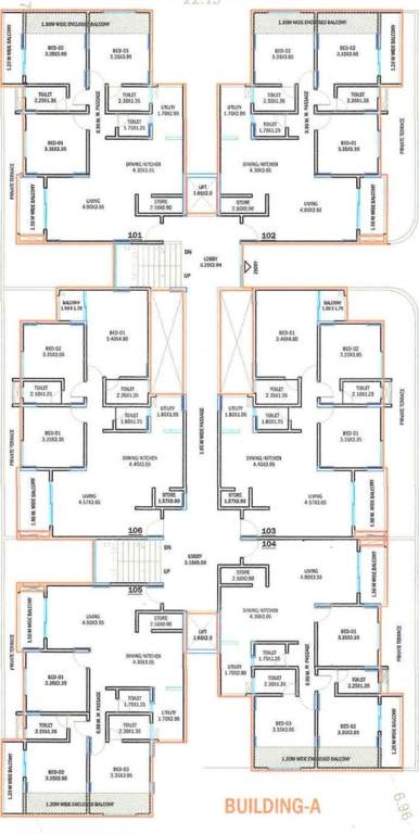  krishna suman Building A Cluster Plan from 1st to 6th Floor