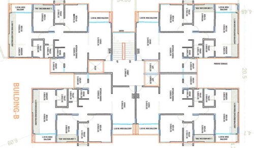  krishna-suman Building B Cluster Plan from 1st to 5th Floor
