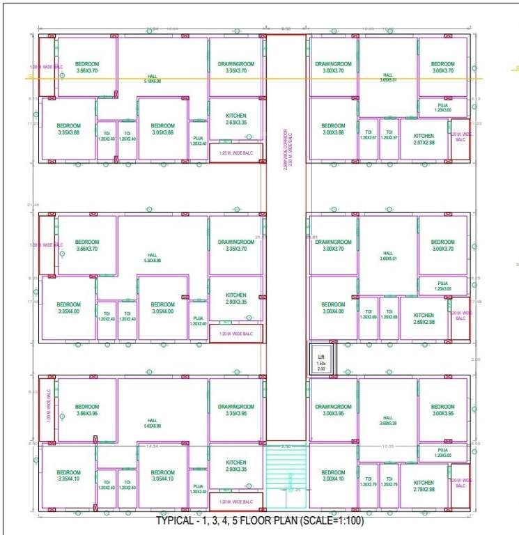  sree gayathri homes Cluster Plan from 1st to 5th Floor