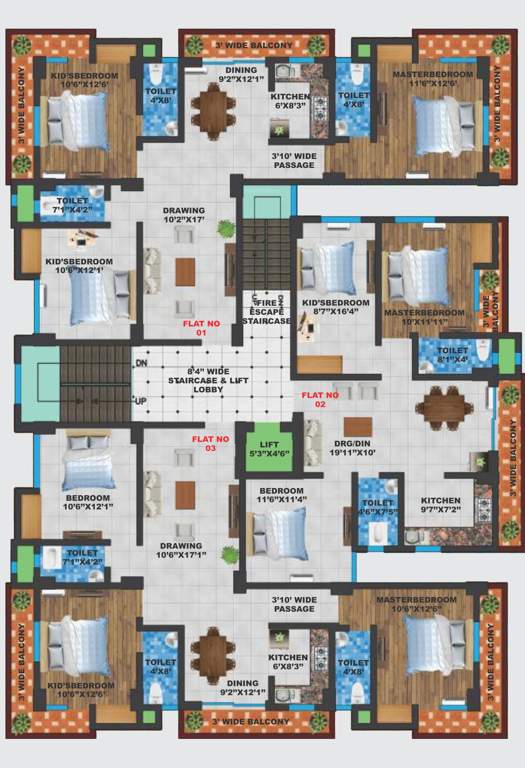  k j m palace Kamini Jagannath Maheshwari Palace Block A Cluster Plan from 1st to 5th Floor