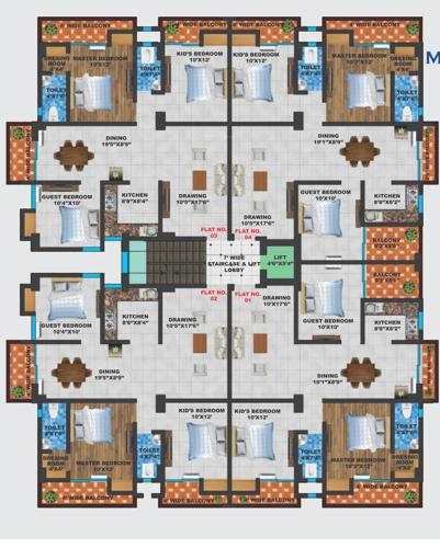  k-j-m-palace Kamini Jagannath Maheshwari Palace Block C Cluster Plan from 1st to 5th Floor