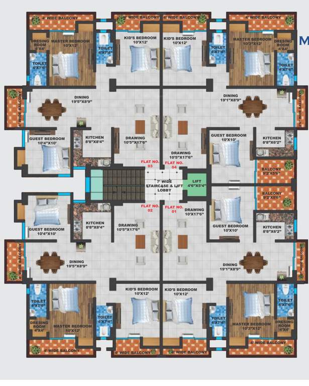  k j m palace Kamini Jagannath Maheshwari Palace Block C Cluster Plan from 1st to 5th Floor