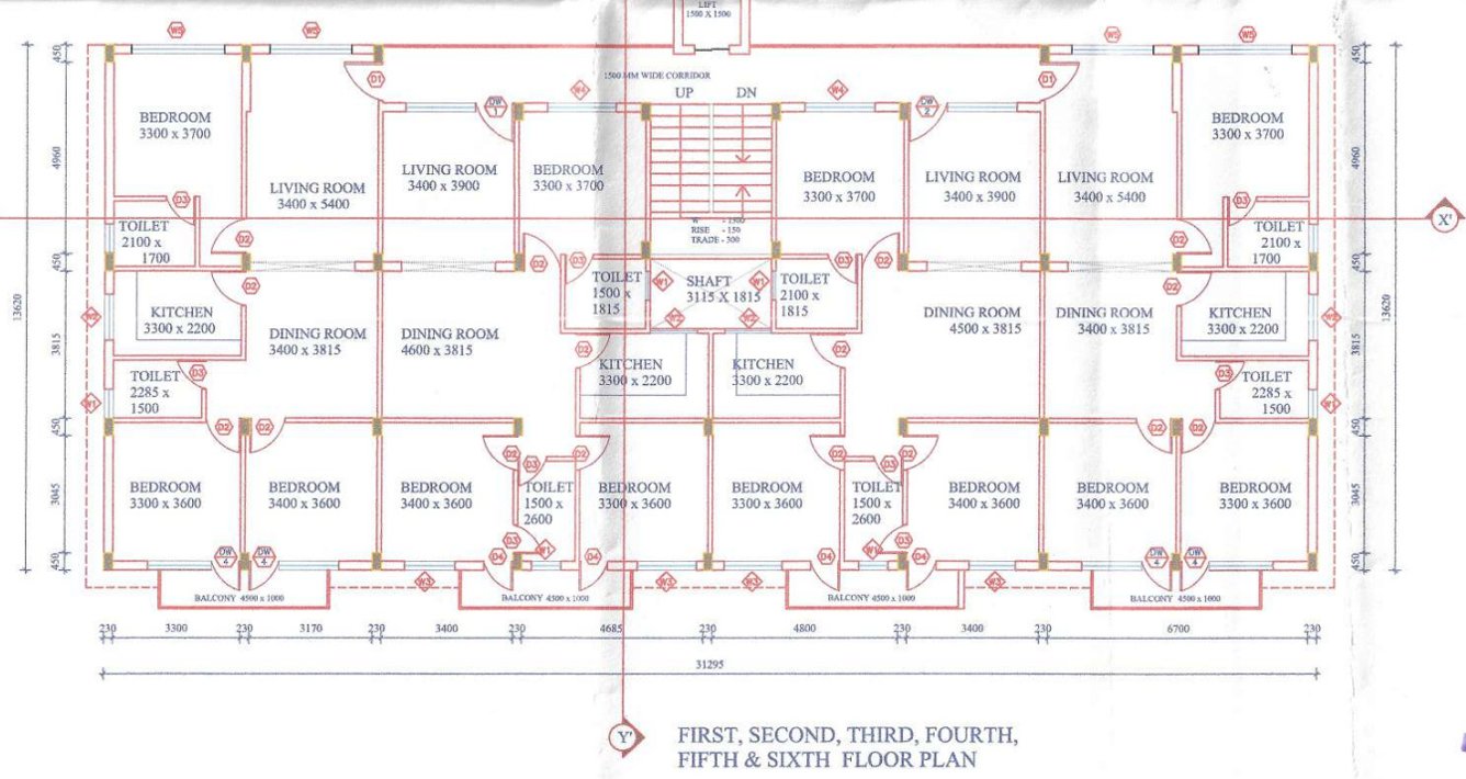 dev bhoomi royal homes Block C Cluster Plan from 1st to 6th Floor
