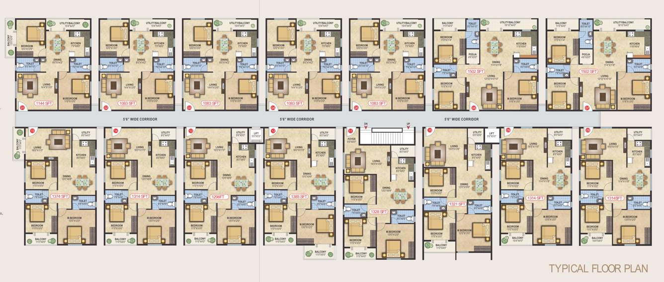  balaji arunodhaya Balaji Arunodhaya Cluster Plan from 1st to 5th Floor