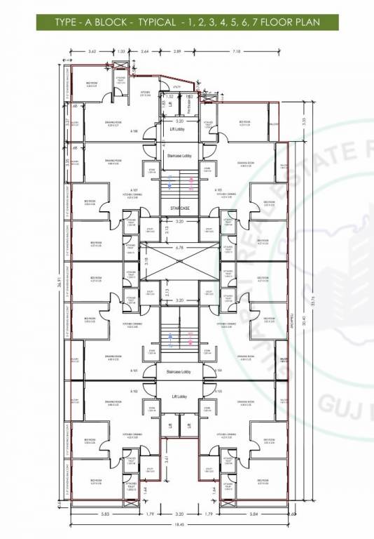 bansidhar heights Block A Cluster Plan from 1st to 7th Floor