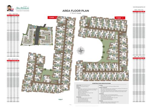  sky-shlokam Shlokam Block 1, Block 2 Cluster Plan from 1st to 14th Floor